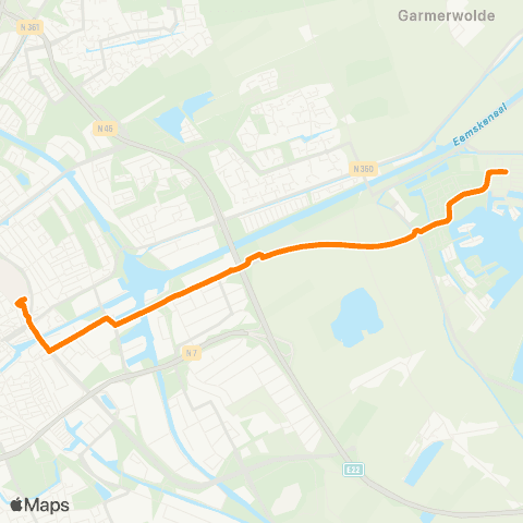 Qbuzz Annen - Haren - P+R Meerstad - Tersluis / Harkstede map
