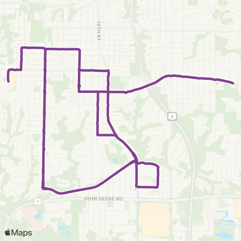 IL Schools Rt 72. Moline Schools map