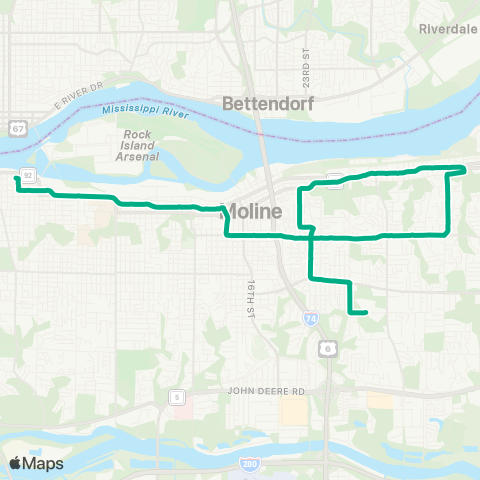 IL Schools Moline Schools map