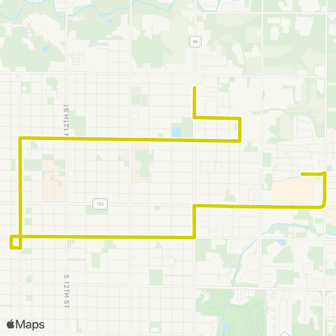 Quincy Transit Lines Yellow map