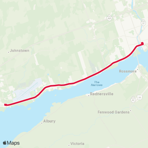 Quinte Transit Trenton-Belleville map