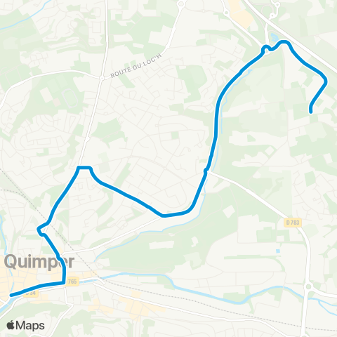 QUB ZA Cuzon - Quimper Centre-Ville map