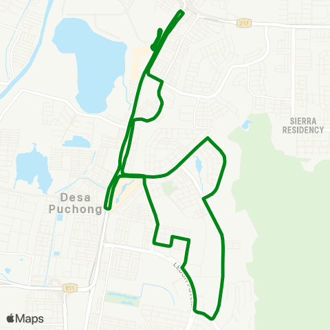 Rapid KL Stesen LRT Ioi Puchong ~ Taman Wawasan map