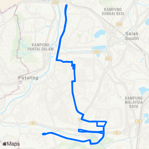 Rapid KL Stesen LRT Awan Besar ~Batu 3 Jalan Klang Lama map