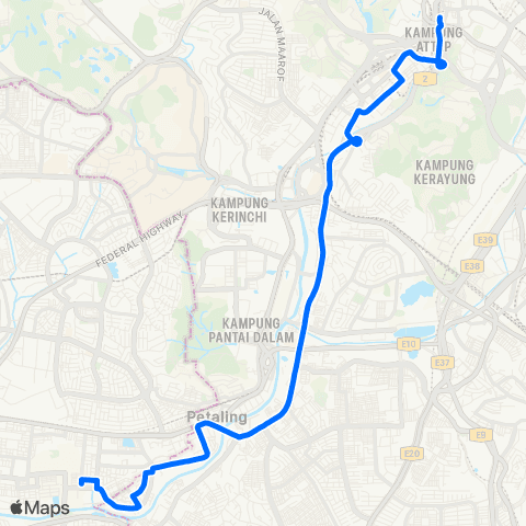 Rapid KL Hab Bas Sri Manja ~ Hab Pasar Seni map
