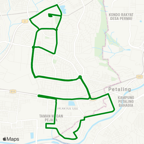 Rapid KL Stesen LRT Taman Jaya ~ Taman Sri Sentosa map