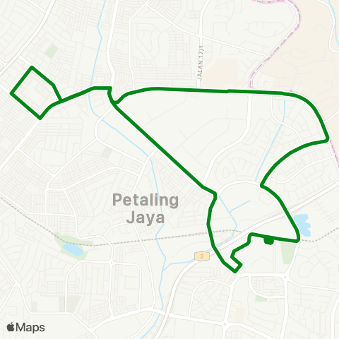 Rapid KL Stesen LRT Taman Jaya ~ Ppum via Ss2 Pj map