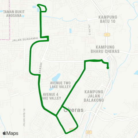 Rapid KL Stesen MRT Btho ~ Taman Tun Perak map