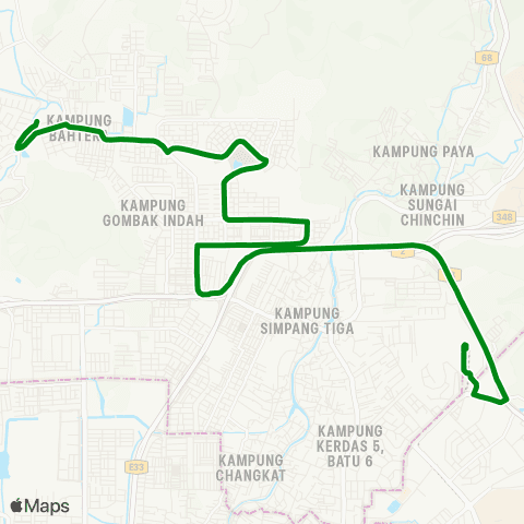 Rapid KL Stesen LRT Gombak ~ Hab Wira Damai map