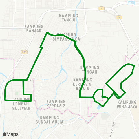 Rapid KL Stesen LRT Taman Melati ~ Taman Melewar map