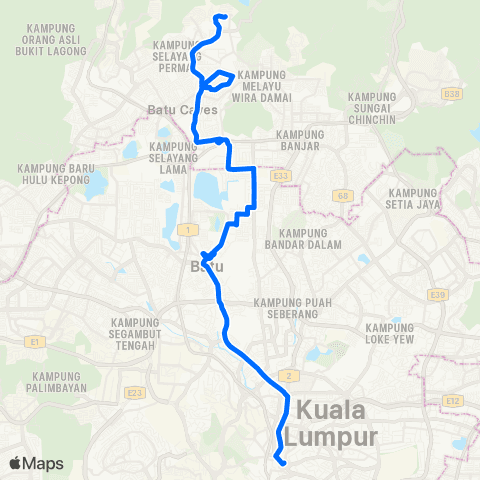 Rapid KL Taman Jasa Utama ~ Lebuh Ampang map