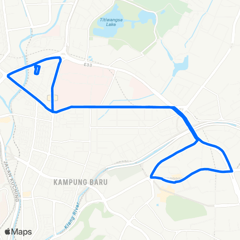 Rapid KL Titiwangsa ~ KLCC map