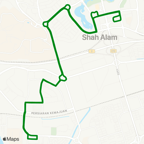 Rapid KL Hentian Bandar Shah Alam ~ Term Seksyen 17 map