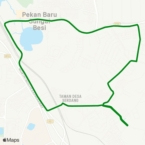 Rapid KL Stesen Ktm Serdang ~ Taman Sri Pulai map