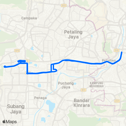 Rapid KL Stesen LRT Subang Jaya ~ Pearl Point map