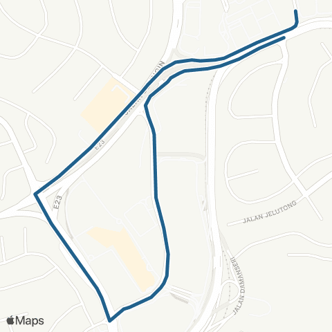 Rapid KL LRT Taman Jaya ~ Hong Leong Bank Pjct map