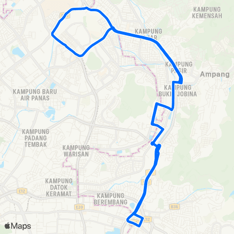 Rapid KL Stesen LRT Wangsa Maju ~ Ampang Point map