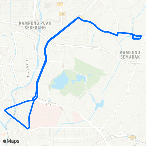 Rapid KL Ayer Panas ~ Titiwangsa via Chowkit map