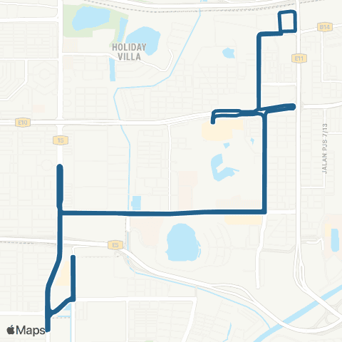 Rapid KL BRT USJ 7 - BRT Setia Jaya map