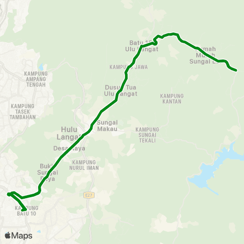Rapid KL Cheras Batu 10 ~ Sungai Lui map