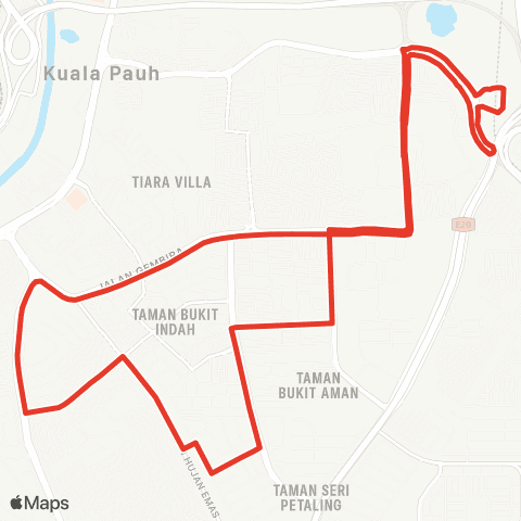 Rapid KL MTR Feeder T586 map