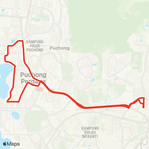 Rapid KL MTR Feeder T545 map