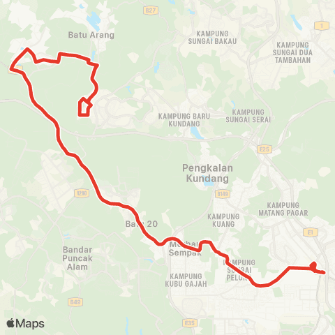 Rapid KL MTR Feeder T155 map