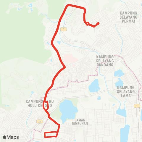 Rapid KL MTR Feeder T114 map