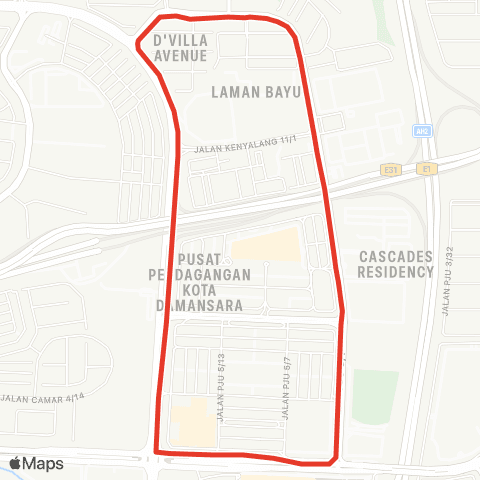 Rapid KL MTR Feeder T808 map