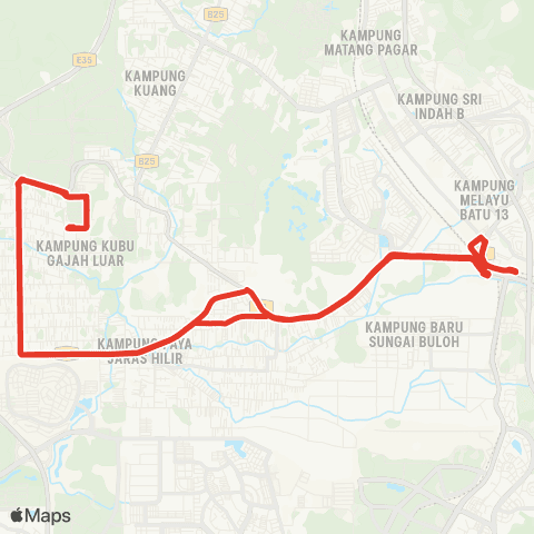Rapid KL MTR Feeder T102 map