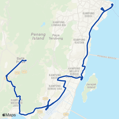 Rapid Bus Penang 401e map