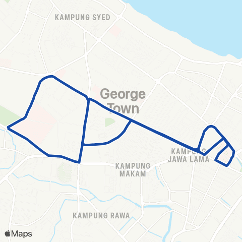 Rapid Bus Penang Ct15 map