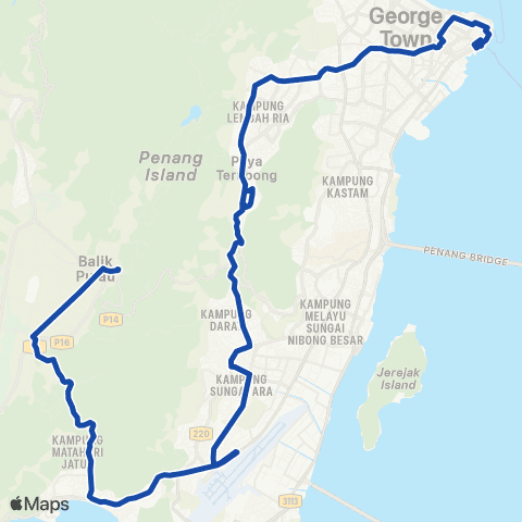 Rapid Bus Penang 502. map