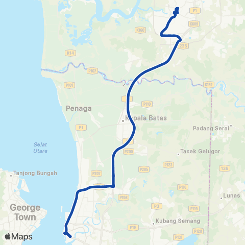 Rapid Bus Penang Eb60 map
