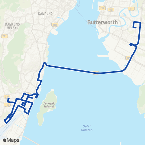 Rapid Bus Penang C13a map