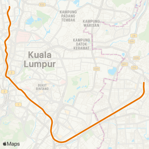 Rapid KL LRT Ampang map