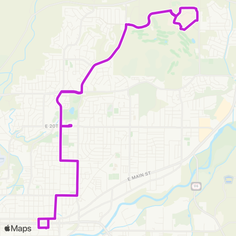 Red Apple Transit Purple map
