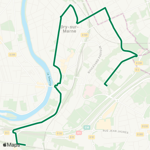 RATP Bry-sur-Marne RER <> Europe map