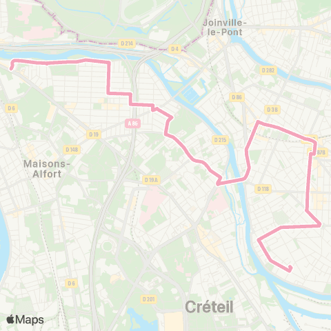 RATP Gare de St-Maur - Créteil <> École Vétérinaire de Maisons-Alfort map