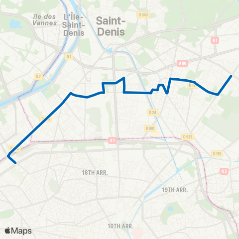 RATP La Courneuve - 8 mai 1945 <> Pte de Clichy map