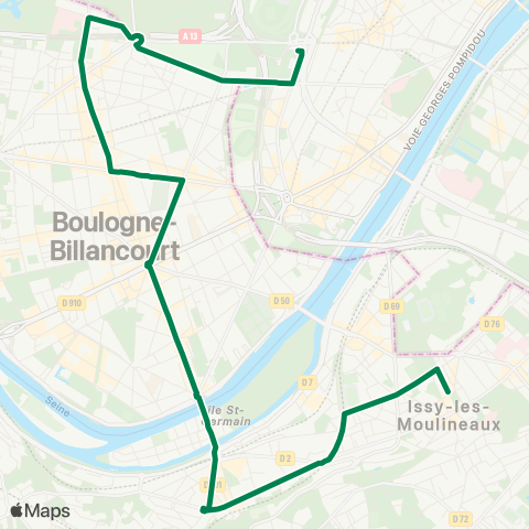RATP Mairie d'Issy <> Porte d'Auteuil - Métro map