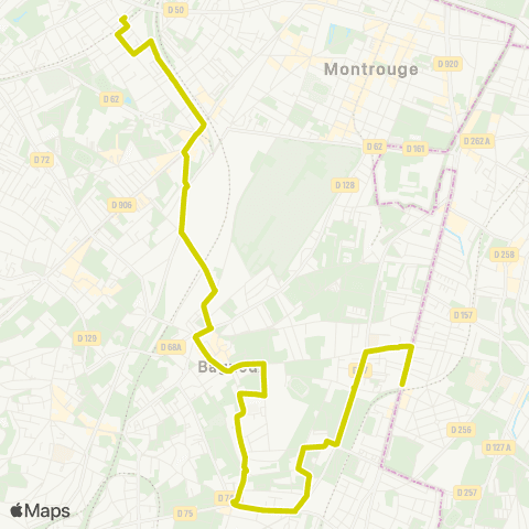 RATP Gare de Vanves - Malakoff <> Pont Royal RER map