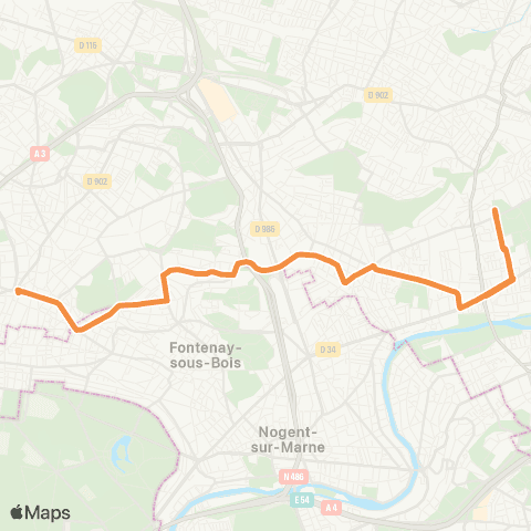 RATP Pl. de la Résistance <> Croix de Chavaux - Métro map