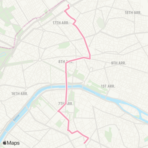 RATP Gare Montparnasse <> Porte de Clichy map