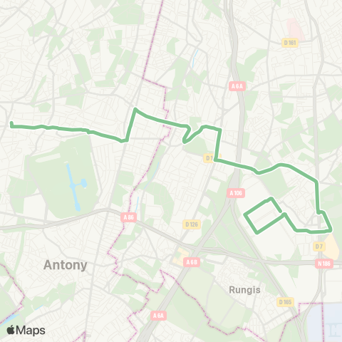 RATP Marché Intl de Rungis <> Robinson RER map