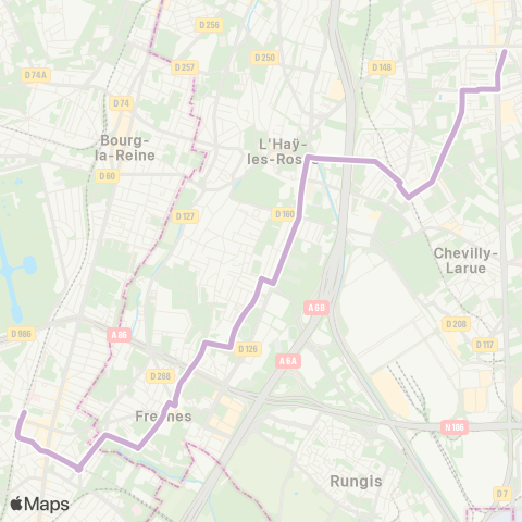 RATP Villejuif - Louis Aragon <> Antony RER map