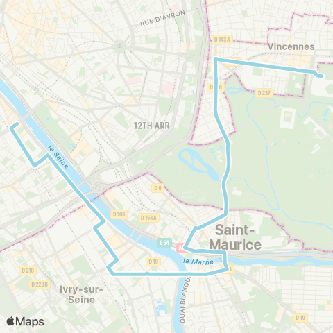 RATP Quai de la Gare <> Château de Vincennes map