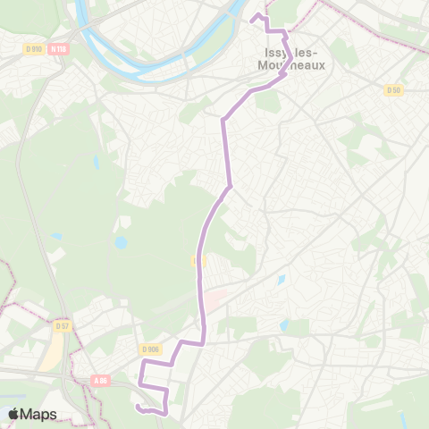 RATP Issy - Val de Seine <> La Boursidière map