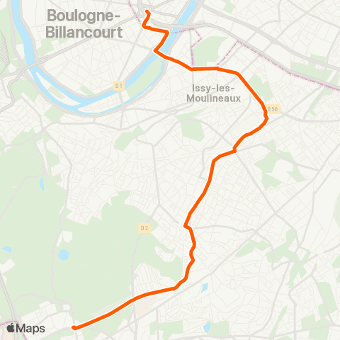 RATP Pte de St-Cloud - Métro <> Georges Pompidou map
