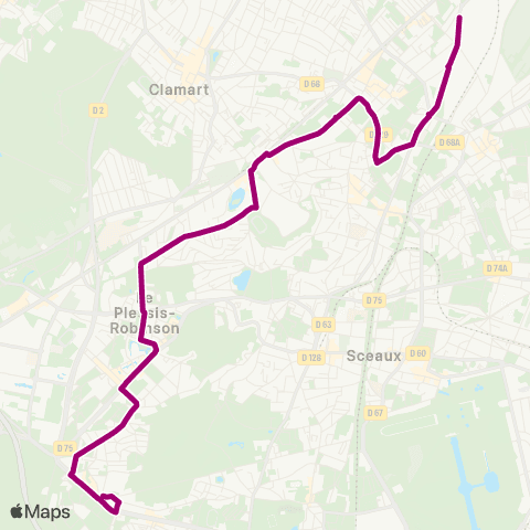 RATP Pierre Sémard - Châtillon-Montrouge <> Lycée Polyvalent map